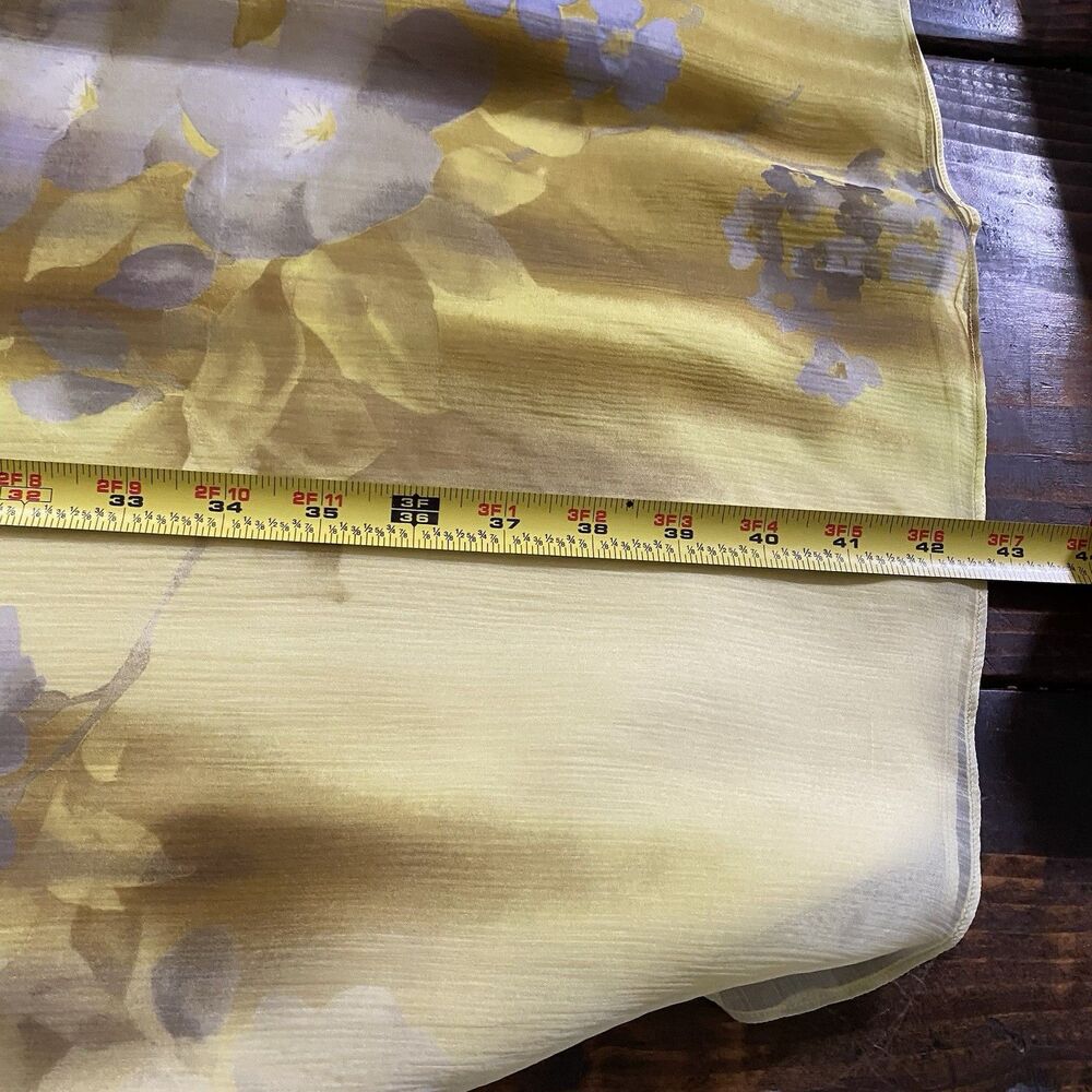Vintage 90s Luca Luca Daisy Yellow Silk Slip Dress Women’s Size 44 US Size 8 - Picture 8 of 8